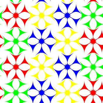 colored flowers seamless pattern