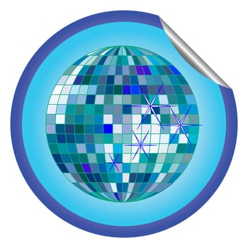 disco ball blue sticker 2