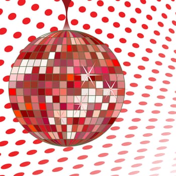 disco ball red