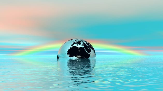 Earth and rainbow