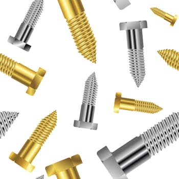 seamless goldish - silver screw pattern