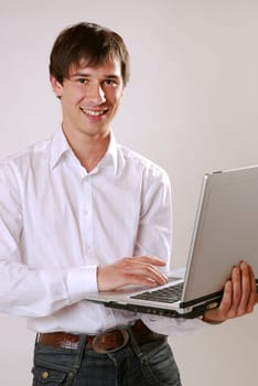 Young man with laptop