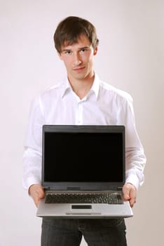 Young man with laptop