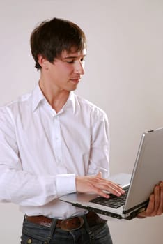 Young man with laptop