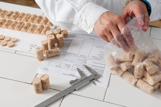 Checking cork stoppers