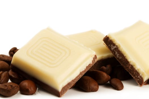 Coffee chocolate and coffee beans
