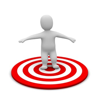 Man and red target