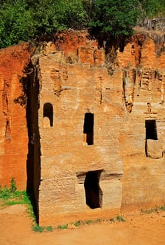 Etruscan tombs in Tuscany in Italy