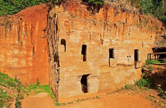 Etruscan tombs in Tuscany in Italy