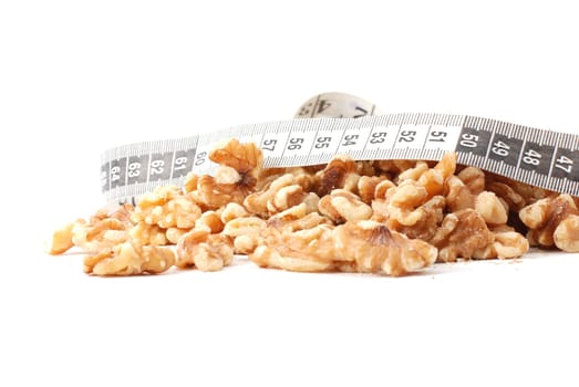Walnuts with tape measure