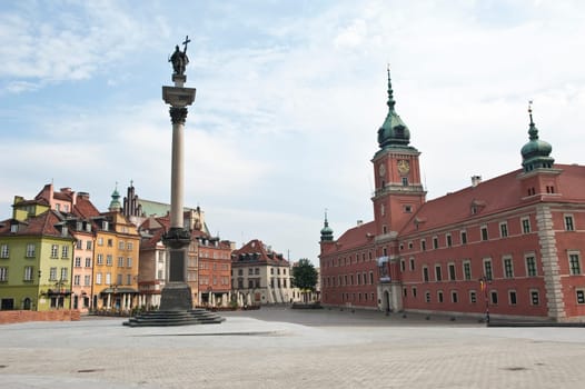 Sigismund's Column and Castle in Warsaw
