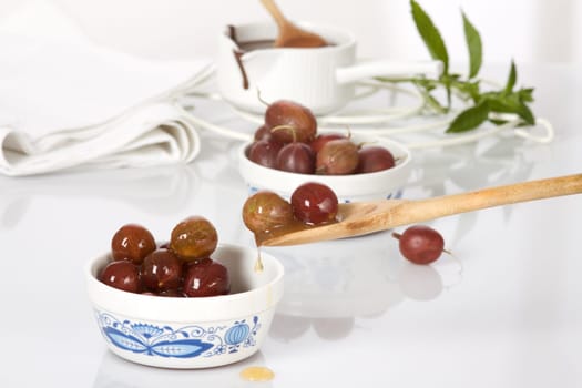 Gooseberries with sauce
