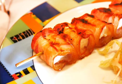 Bacon rolls with cheese