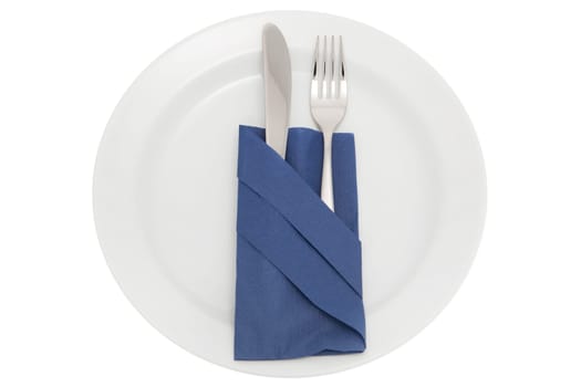 Plate with napkin and cutlery