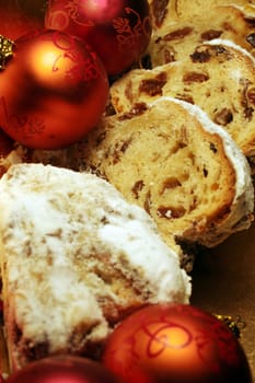 Christmas stollen with baubles