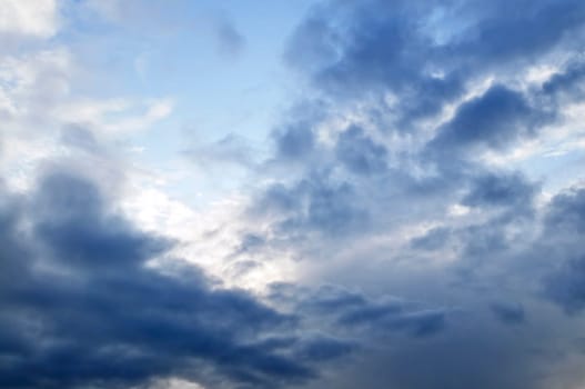 Stormy sky with sunshine