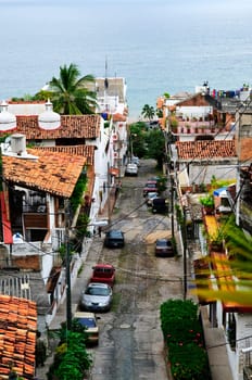 City street in Puerto Vallarta, Mexico