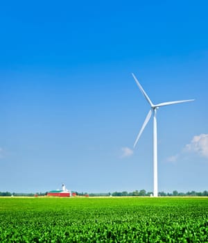 Wind turbine in field
