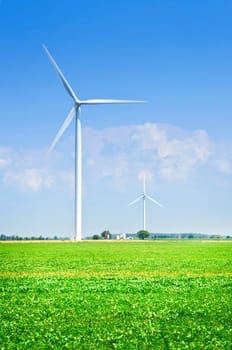 Wind turbine in field