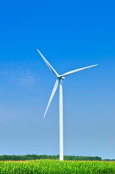 Wind turbine in field