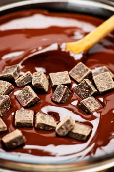 Melting chocolate and spoon