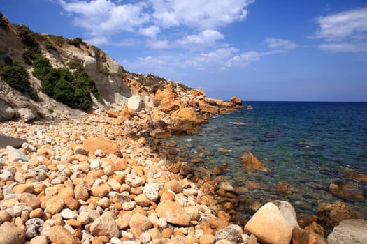 lonely rocky bay