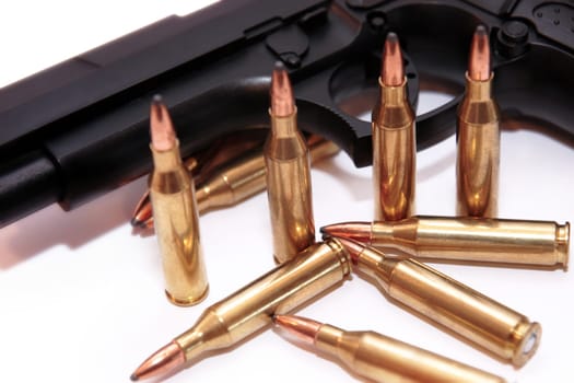 crime bullets and gun