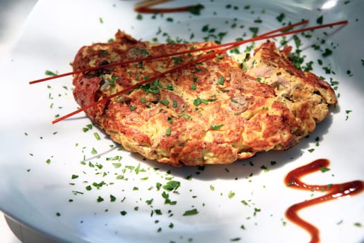 Omelette with mushrooms