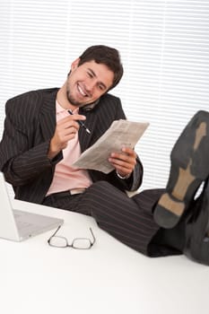 Successful businessman on the phone