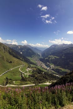Airolo,seen from St. Gotthard Pass road (Canton of Ticino,Switzerland)