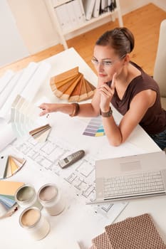 Female designer working in the office