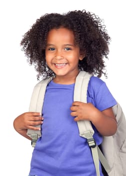 Student little girl with beautiful hairs