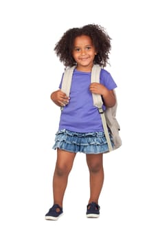 Student little girl with beautiful hairs