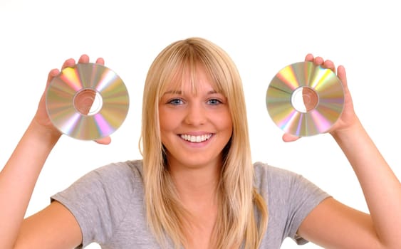 Young woman with CD