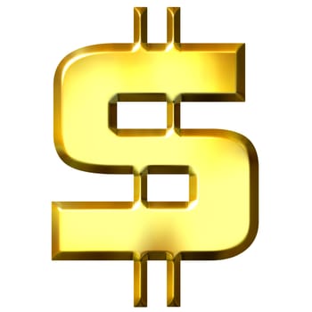 3D Golden Dollar Symbol