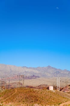 Power lines in the desert