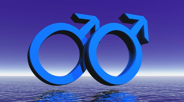 Gay love upon ocean