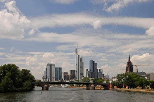 Main and Skyline in Frankfurt