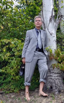 Man in gray suit