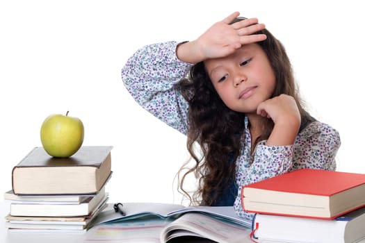 Girl studying for school