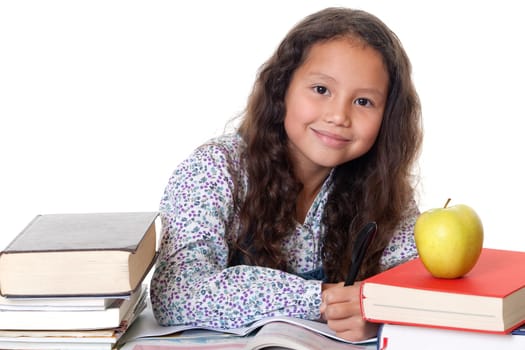 Girl studying for school