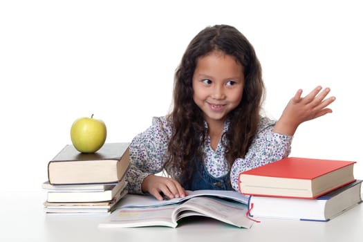 Girl studying for school