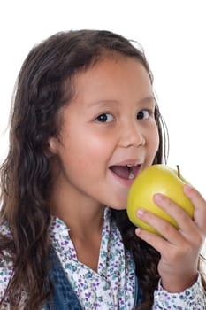 Child with apple