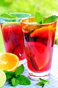 Fruit punch in glasses