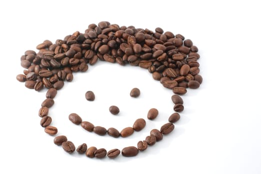 Face made of coffee beans