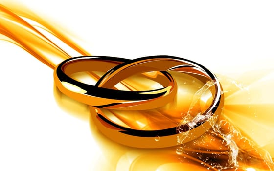 Illustration of two golden finger rings