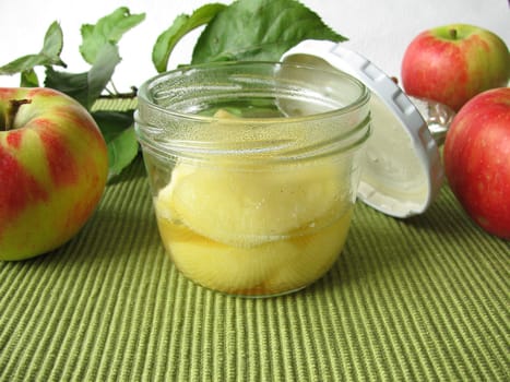 A jar of apple compote