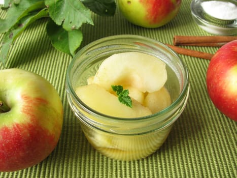 A jar of apple compote