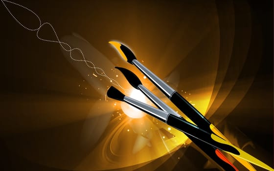 Illustration of brushes and shadows