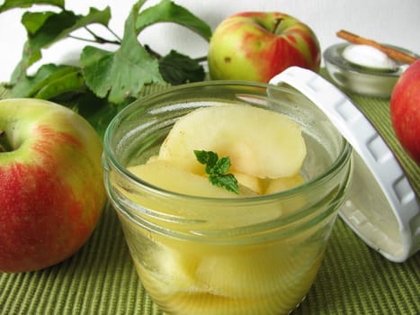A jar of apple compote